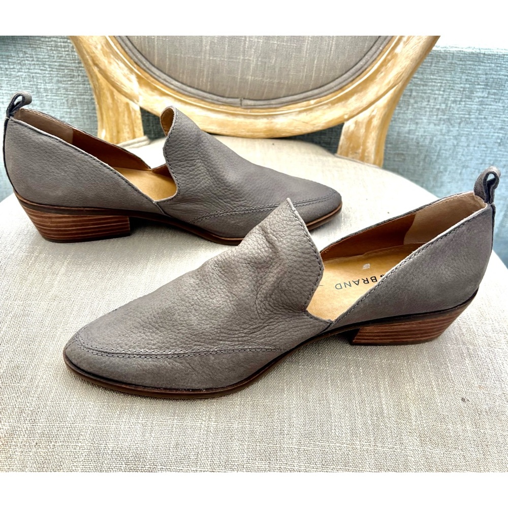 Lucky Brand Shoes Gray Leather Women's Loafers, Pointed Toe, Slide on-Size 8.5 - Picture 2 of 9